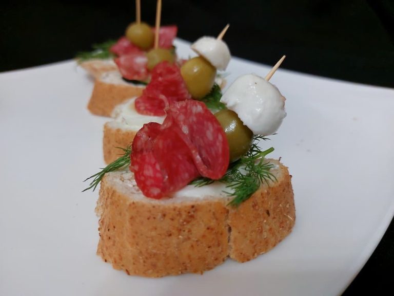 Canape with salami