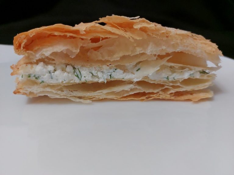 Puff pastry pie with feta and herbs