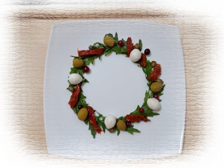 Salad Christmas wreath