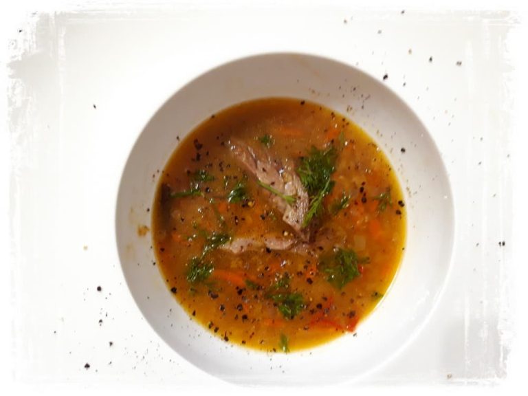 Soup with lamb and lentils