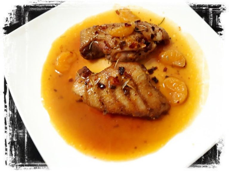 Duck breast with tangerines