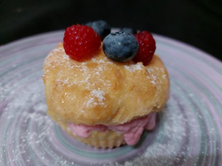 Choux pastry Shu in the shape of a muffin