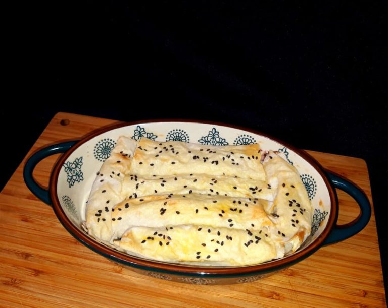 Lavash tubes with cottage cheese