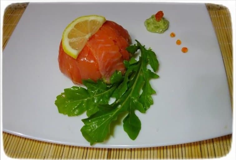 Poached egg in salmon