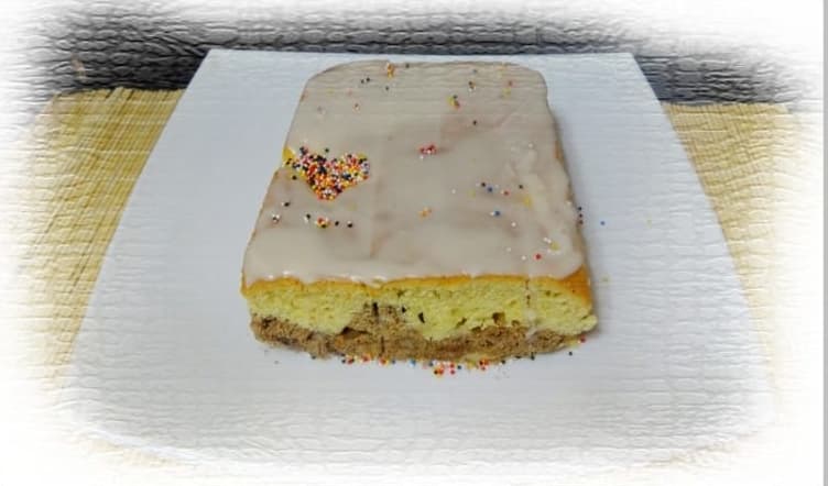 Orange cake in icing