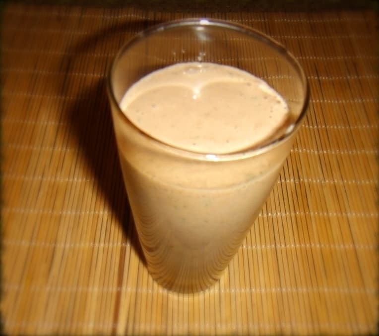 Smoothie with ice cream and feijoa