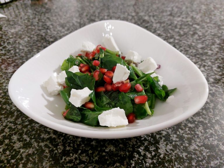 Pomegranate cheese salad