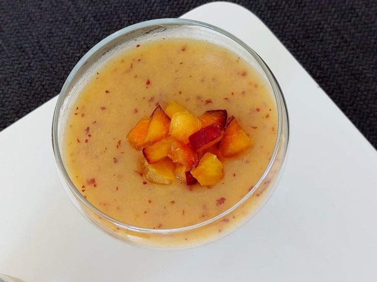 Peach panna cotta