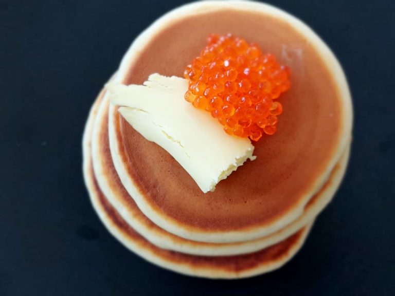 Pancakes with caviar