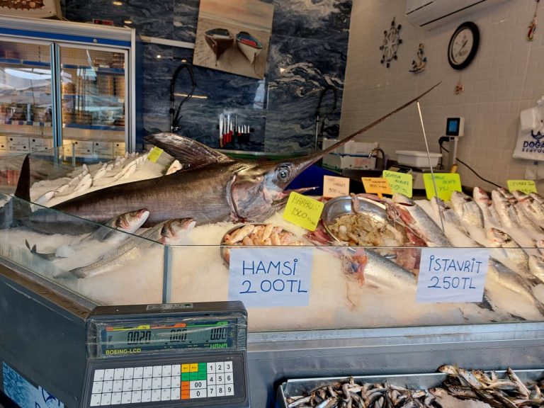 Витрина рыбного магазина